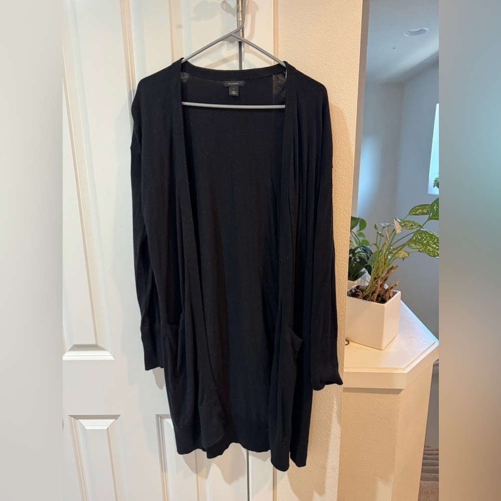 Halogen Black Open Front Cardigan